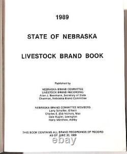 1989 State of Nebraska Livestock Brand Book