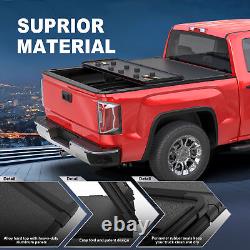 3-Fold 5.8FT Hard Solid Tonneau Cover For 14-18 GMC Sierra Chevy Silverado Truck