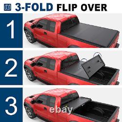 3 Fold 6.5FT Fiberglass Hard Bed Tonneau Cover For 2015-2023 Ford F150 Truck