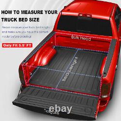 4 Fold 5.5FT Hard Truck Bed Tonneau Cover For 2009-2014 Ford F150 F-150 On Top
