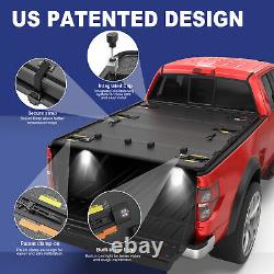 4 Fold 5.5FT Hard Truck Bed Tonneau Cover For 2009-2014 Ford F150 with Lamp On Top