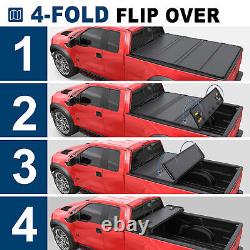 4 Fold 5.5FT Hard Truck Bed Tonneau Cover For 2009-2014 Ford F150 with Lamp On Top