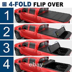 4-Fold 5.7FT Fiberglass Hard Truck Bed Tonneau Cover For 2016-2022 Nissan Titan