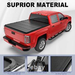 4 Fold 5.8FT Hard Bed Tonneau Cover For 2014-2018 Chevy Silverado GMC Sierra