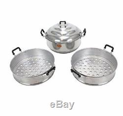 Details about    Steamers Pot Aluminum Crocodile Brand Cookware Thai Chinese 3 Tiers/36 or 40cm 