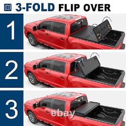 5.5/5.6 FT 3-Fold Truck Bed Hard Tonneau Cover For 2004-2015 Nissan Titan On Top