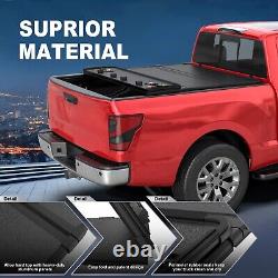 5.5FT 4 Fold Hard Solid Bed Tonneau Cover For 2004-2015 Nissan Titan On Top