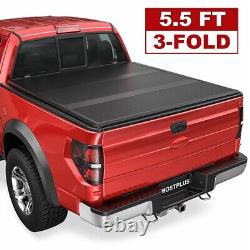 5.5FT Tri-Fold Fiberglass Hard Bed Tonneau Cover For 2015-2023 Ford F-150 F150
