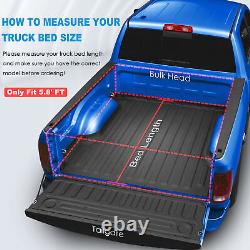 5.7' /5.8' 4-Fold Hard Tonneau Cover Solid For 2017-2022 Nissan Titan Truck Bed