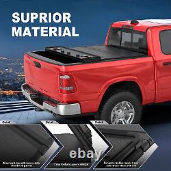 5.7/5.8FT 4-Fold Hard Truck Bed Tonneau Cover For 2009-2024 Ram 1500 Waterproof