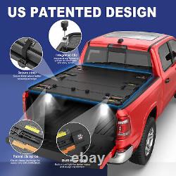 5.7/5.8FT 4-Fold Hard Truck Bed Tonneau Cover For 2009-2024 Ram 1500 Waterproof