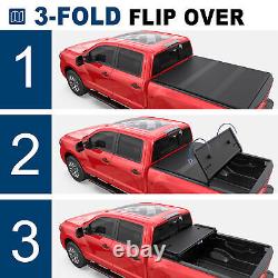 5.7/5.8FT Tri-Fold Fiberglass Hard Bed Tonneau Cover For 2004-2015 Nissan Titan