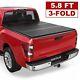 5.8ft 3 Fold Fiberglass Hard Truck Bed Tonneau Cover For 2016-2022 Nissan Titan