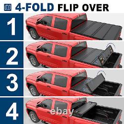 5.8FT 4 Fold Hard Truck Bed Tonneau Cover For 2019-2023 Silverado Sierra 1500