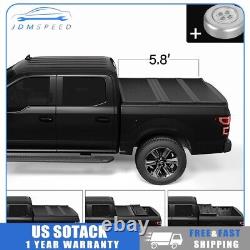 5.8FT Bed Hard Tri-Fold Tonneau Cover For 2014-2021 Chevy Silverado 1500