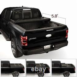 5.8FT Bed Hard Tri-Fold Tonneau Cover For 2014-2021 Chevy Silverado 1500