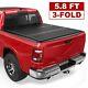 5.8ft Tri-fold Fiberglass Hard Truck Tonneau Cover For 2009-2023 Dodge Ram 1500