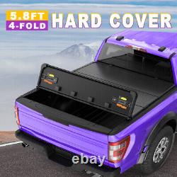 5.8ft Hard Tonneau Cover Fit 14-18 Silverado Sierra 1500 15-18 2500 3500 4 Fold