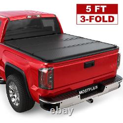 5FT 3 Fold Hard Truck Bed Tonneau Cover For 2004-2014 GMC Canyon Chevry Colorado