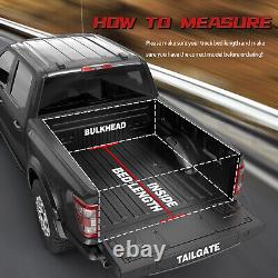 5FT 3-Fold Hard Truck Bed Tonneau Cover For 2020-23 Jeep Gladiator On Top w-LED