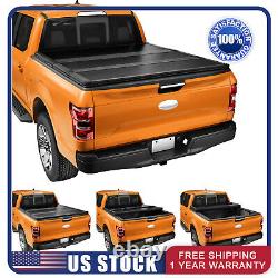 5FT Hard Tonneau Cover For 2019-2024 Ford Ranger Truck Bed Tri-Fold WithLED