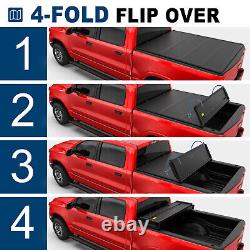 6.5FT 4 Fold Fiberglass Hard Tonneau Cover For 03-21 Dodge Ram 1500/2500/3500