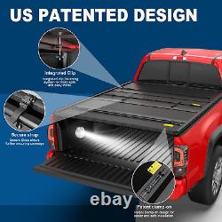 6.5FT 4 Fold Fiberglass Hard Truck Bed Tonneau Cover For 2007-2021 Toyota Tundra