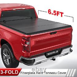 6.5FT Tri-Fold Hard Truck Bed Tonneau Cover For 1999-2007 Silverado Sierra 1500