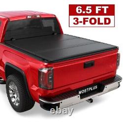 6.5FT Tri-Fold Hard Truck Bed Tonneau Cover For 2008-2013 Silverado Sierra 1500