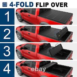 6.5ft Truck Bed Fiberglass Hard Tonneau Cover For 2015-2022 Ford F-150 4-Fold