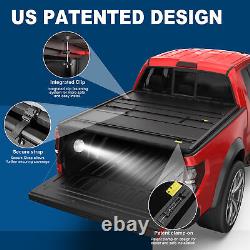 6.5ft Truck Bed Fiberglass Hard Tonneau Cover For 2015-2022 Ford F-150 4-Fold