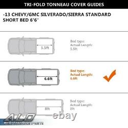 6.6ft Bed Tri-fold Hard Tonneau Cover Fit For 2007-13 Chevy Silverado Gmc Sierra