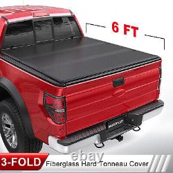 6FT Tri-Fold Fiberglass Hard Truck Bed Tonneau Cover For 1983-2011 Ford Ranger