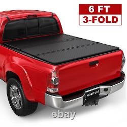 6FT Tri-fold Hard Truck Bed Tonneau Cover For 2016-2024 Toyota Tacoma with Bulbs