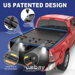 6FT Tri-fold Hard Truck Bed Tonneau Cover For 2016-2024 Toyota Tacoma with Bulbs