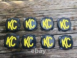 8 KC HiLiTES Hard Cover for Gravity LED Lights Pro6 Black with Yellow KC Logo
