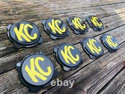 8 KC HiLiTES Hard Cover for Gravity LED Lights Pro6 Black with Yellow KC Logo