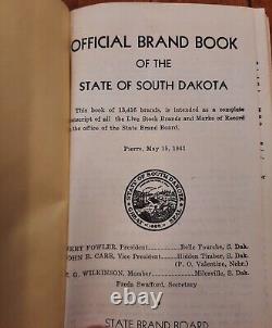 Antique 1943 Brand Book For South Dakota Printed May 15 Pierre