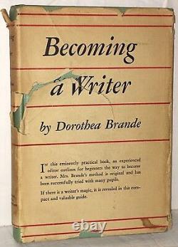 Becoming A Writer by Dorothea Brande, 1934, Vintage Hardcover With Dust Jacket