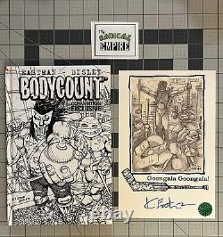 Bodycount LE 400 Exclusive HC Eastman Bisley Signed Sketchplate Ninja Turtles