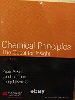 CHEMICAL PRINCIPLES THE QUEST FOR INSIGHT HARDCOVER, By Jones Atkins BRAND NEW