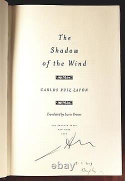 Carlos Ruiz Zafon Signed & Dated'the Shadow Of The Wind' Hard Cover 1st/1st Ed