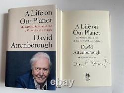David Attenborough Signed Hard Backed Book A Life on Our Planet Brand New & COA