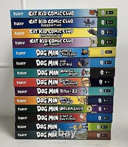 Dog Man and Cat Kid Collection 14 Book Set No Box BRAND NEW