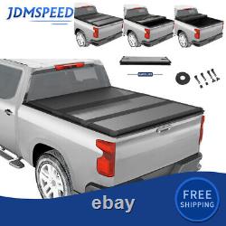 FOR 2007-2023 Chevy Silverado 1500 5.8FT Bed Solid Hard 3-Fold Tonneau Cover