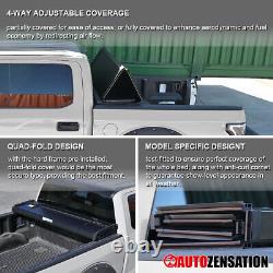 Fit 04-07 Silverado Sierra 1500 2500 5'8 Short Bed Hard Quad Fold Tonneau Cover