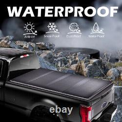 Fit For 02-21 Dodge Ram 1500 2500 3500 8ft Long Bed Four-Fold Hard Tonneau Cover