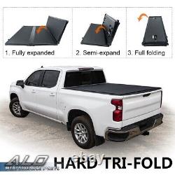 Fit For 2009-2014 Ford F-150 8ft Long Bed Tri-Fold Hard Solid Tonneau Cover