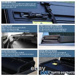 Fits 05-10 Dodge Dakota 6.5FT 78 Bed Black Solid Hard Quad Fold Tonneau Cover