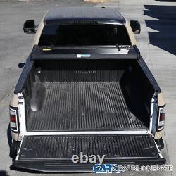 Fits 05-16 Frontier Black 6FT Long Bed Solid Hard Quad Fold Tonneau Cover